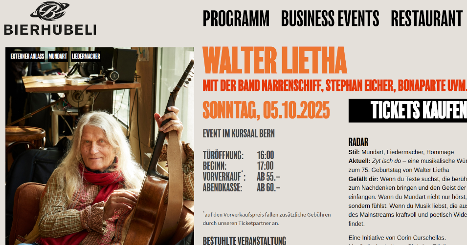Walter Lietha Konzerte